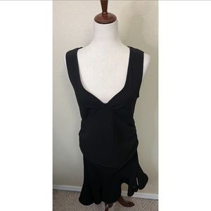 NWT Romeo & Juliet Couture Black Ruched Midi Dress Size Large